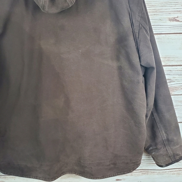 Carhartt Men's 3XL Brown Fleece Sherpa Lined Hooded Duck Canvas Jacket Coat - Picture 12 of 14